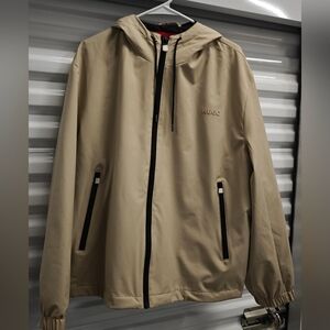 NWT Hugo Boss Beige Water Repellent Jacket W/ Hood Mens Size Xl $298 Germany
